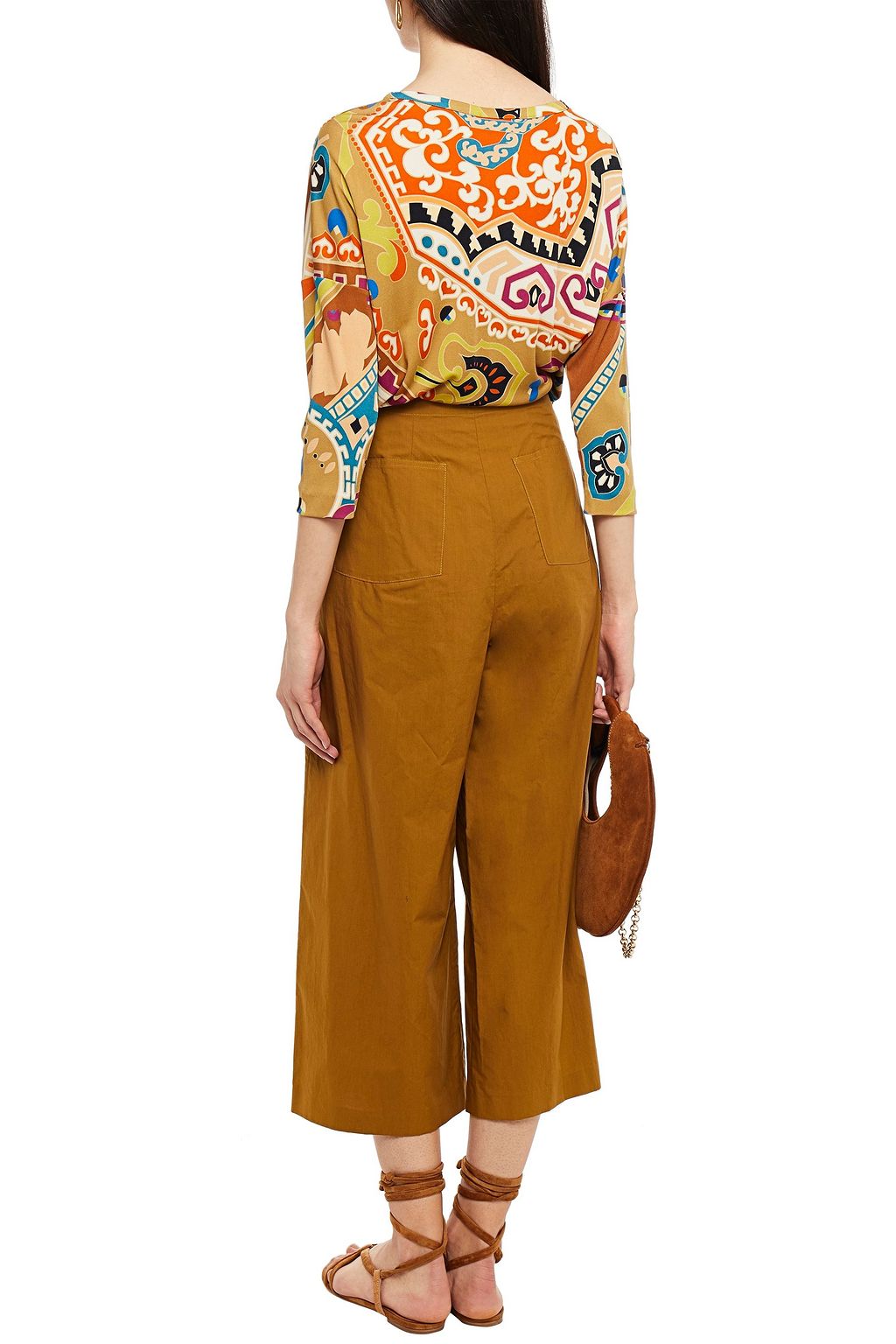 ETRO Pleated cotton-poplin culottes