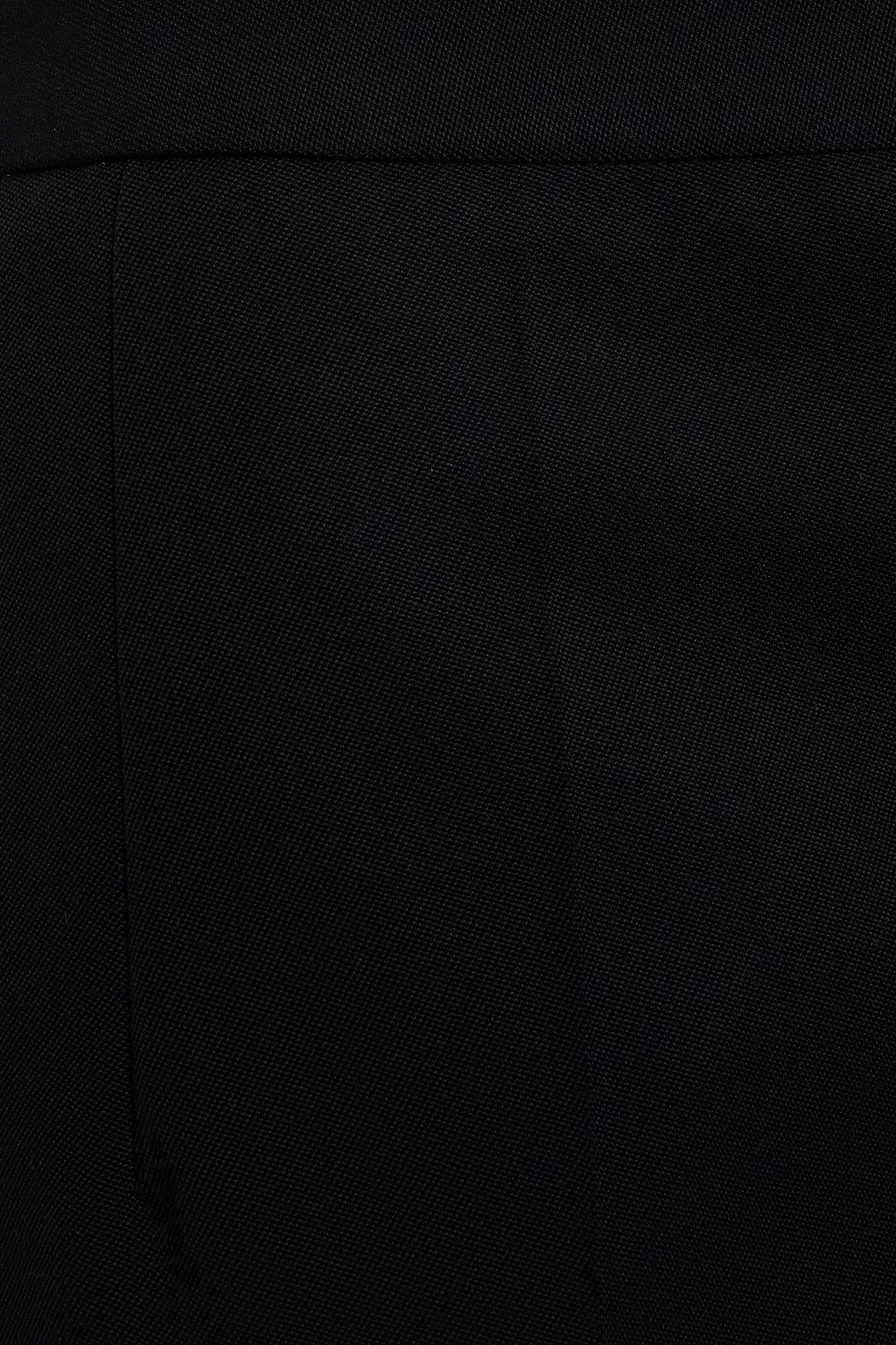 SAINT LAURENT Satin-trimmed wool-crepe shorts