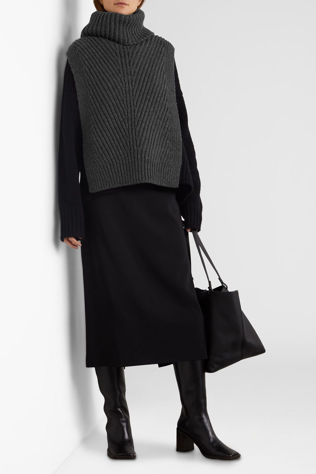 THE ROW Aso ribbed cashmere turtleneck tank