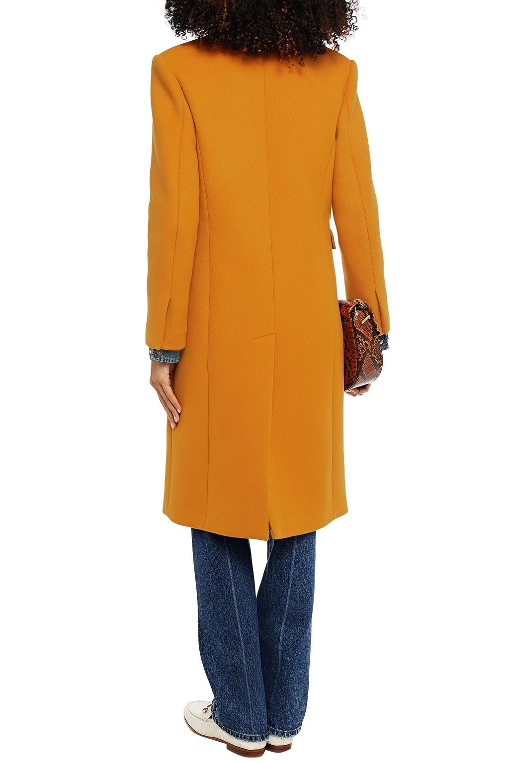SANDRO Maurin double-breasted brushed wool-blend felt coat