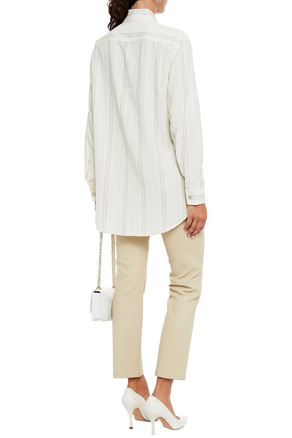 SAINT LAURENT Hemd aus Gaze aus einer Modalmischung mit Stickereien
