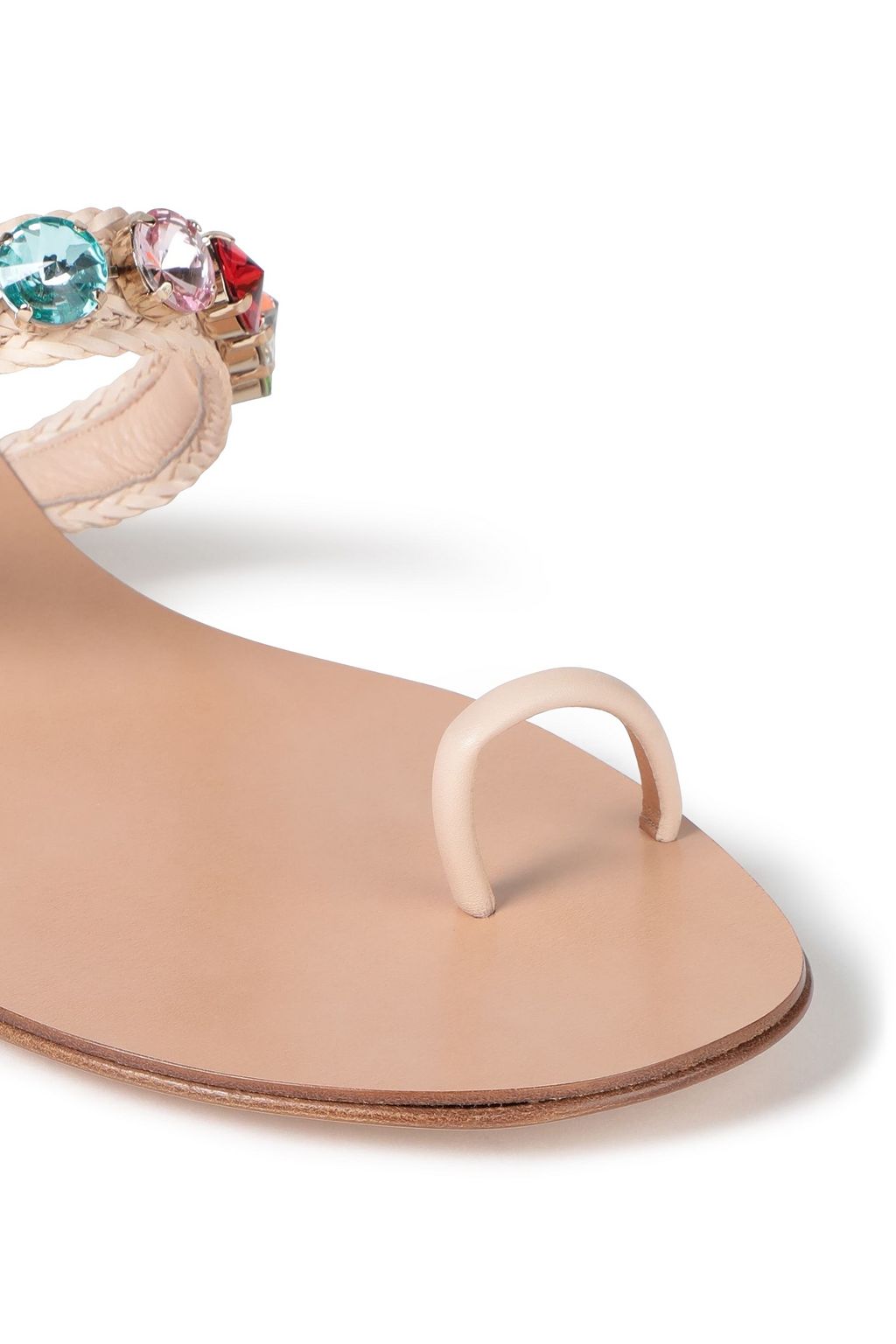 CASADEI Crystal-embellished leather sandals