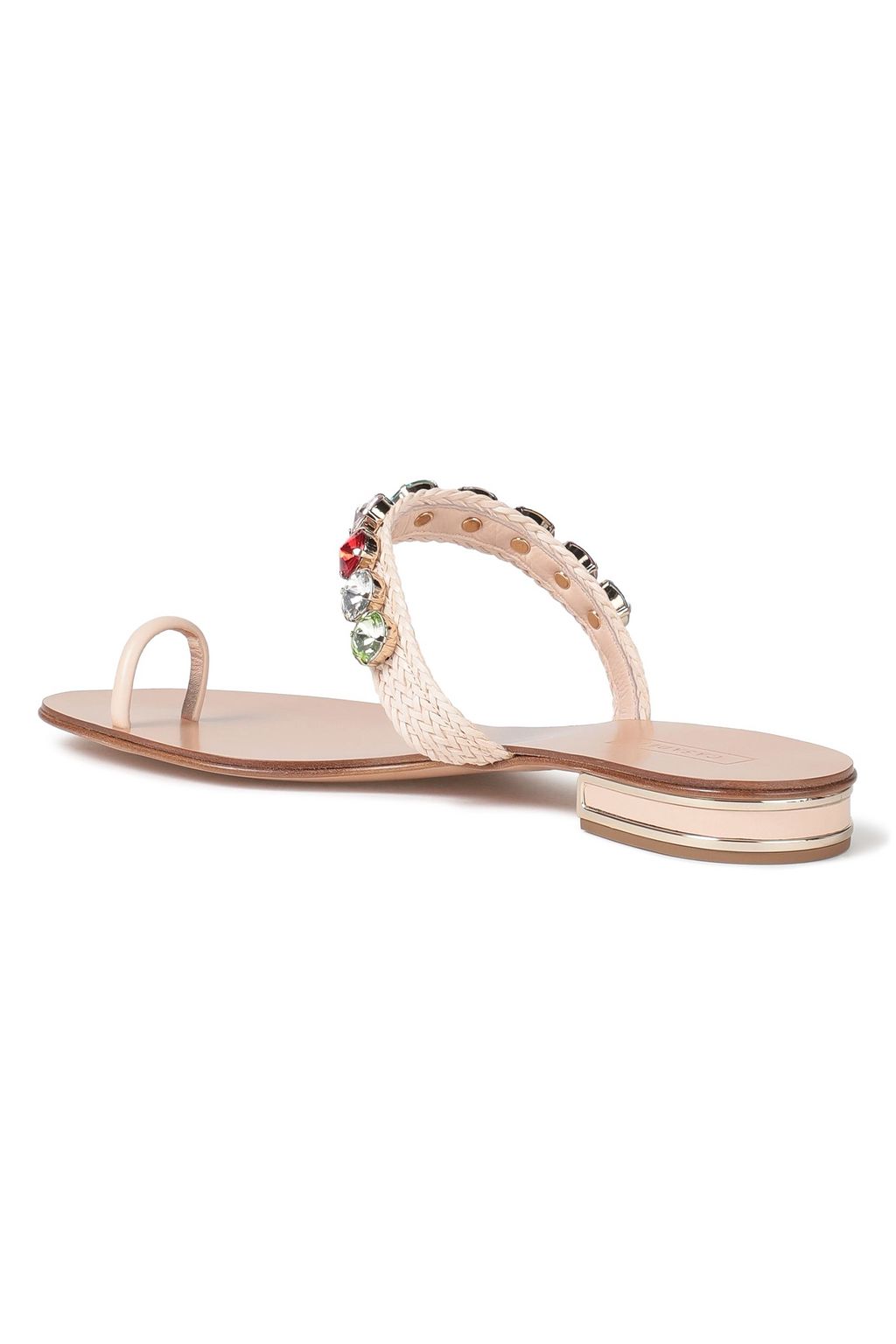 CASADEI Crystal-embellished leather sandals