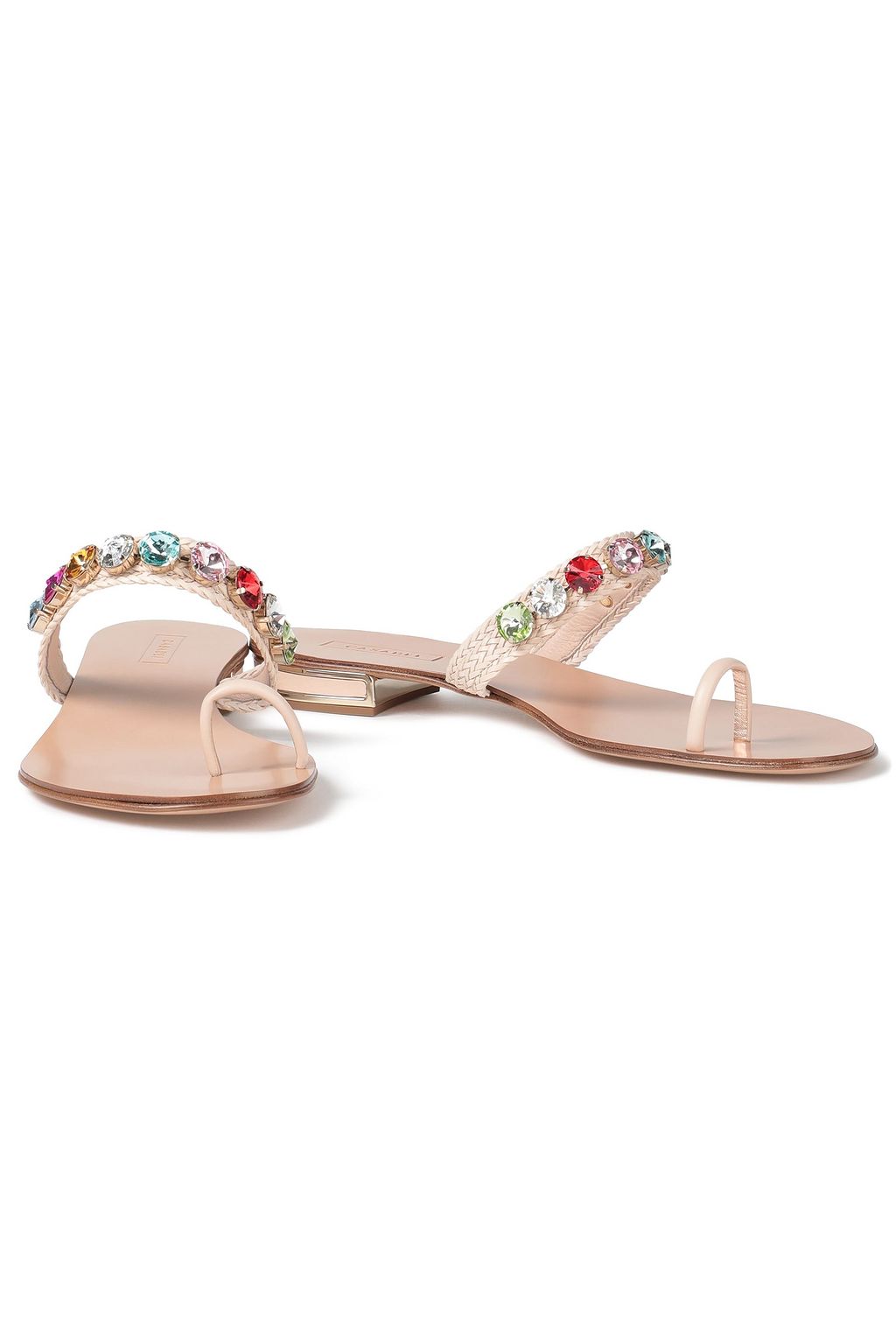 CASADEI Crystal-embellished leather sandals