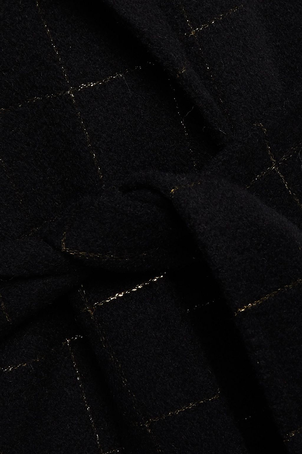 SANDRO Antho belted checked wool-blend felt coat