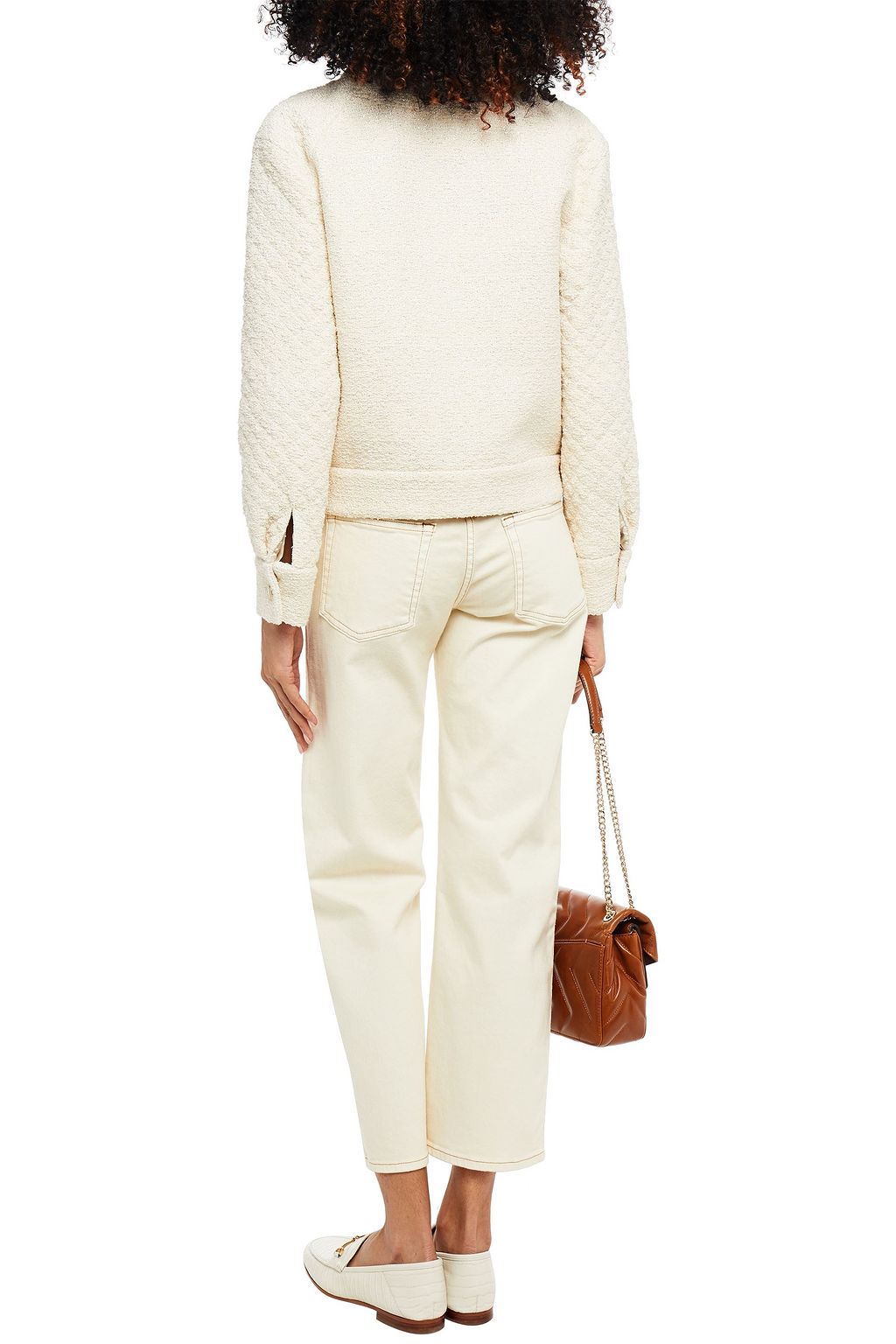 SANDRO Tedy metallic cotton-blend tweed jacket