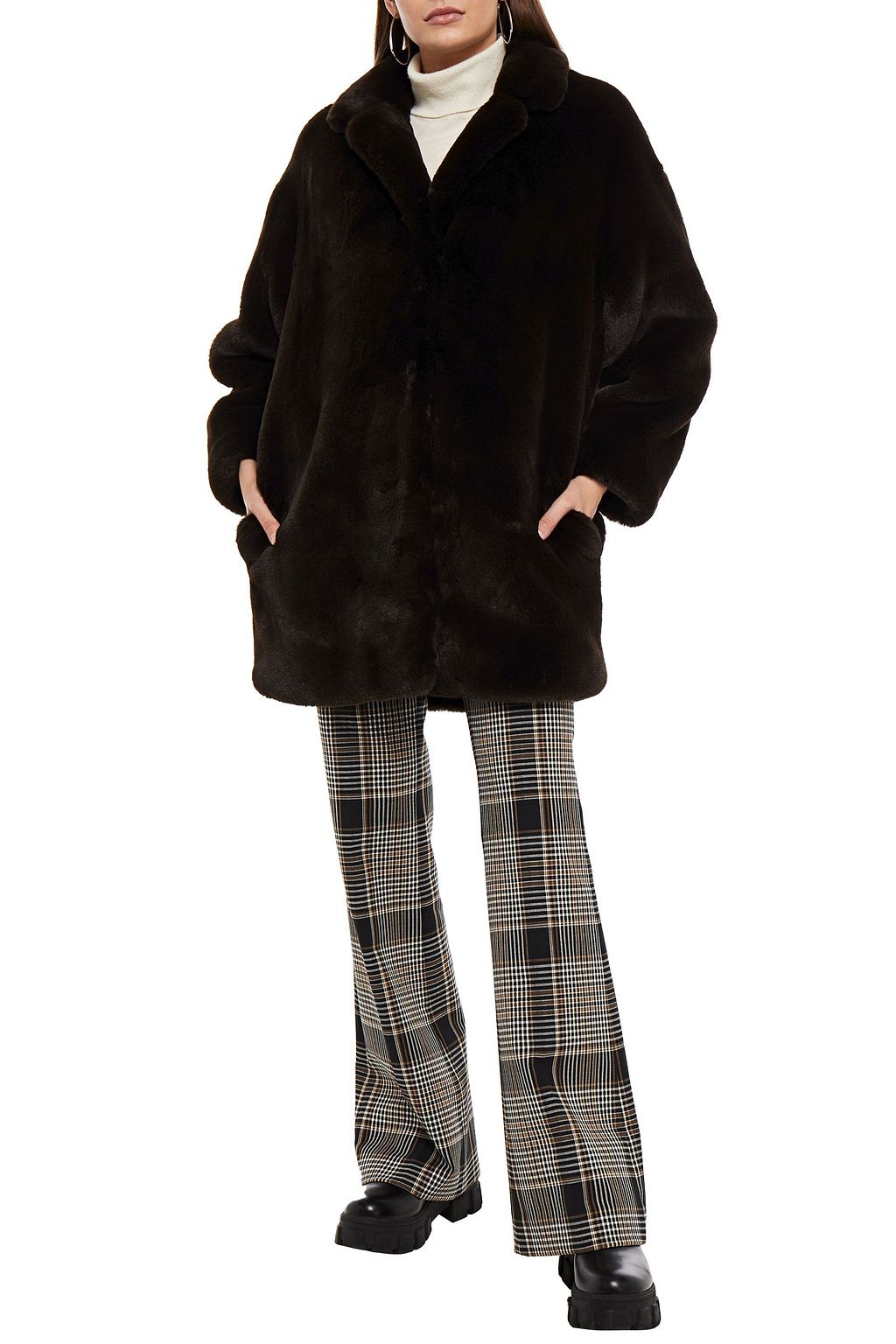 SANDRO Fanye faux fur coat