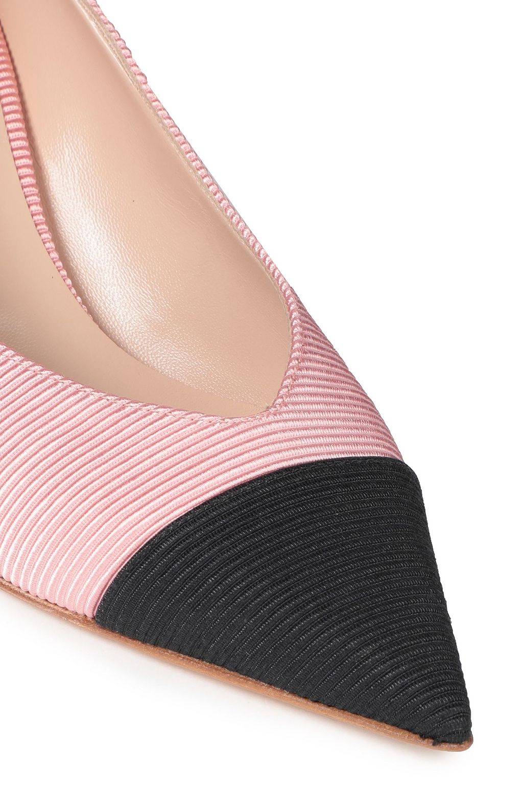 CASADEI Two-tone ribbed satin pumps