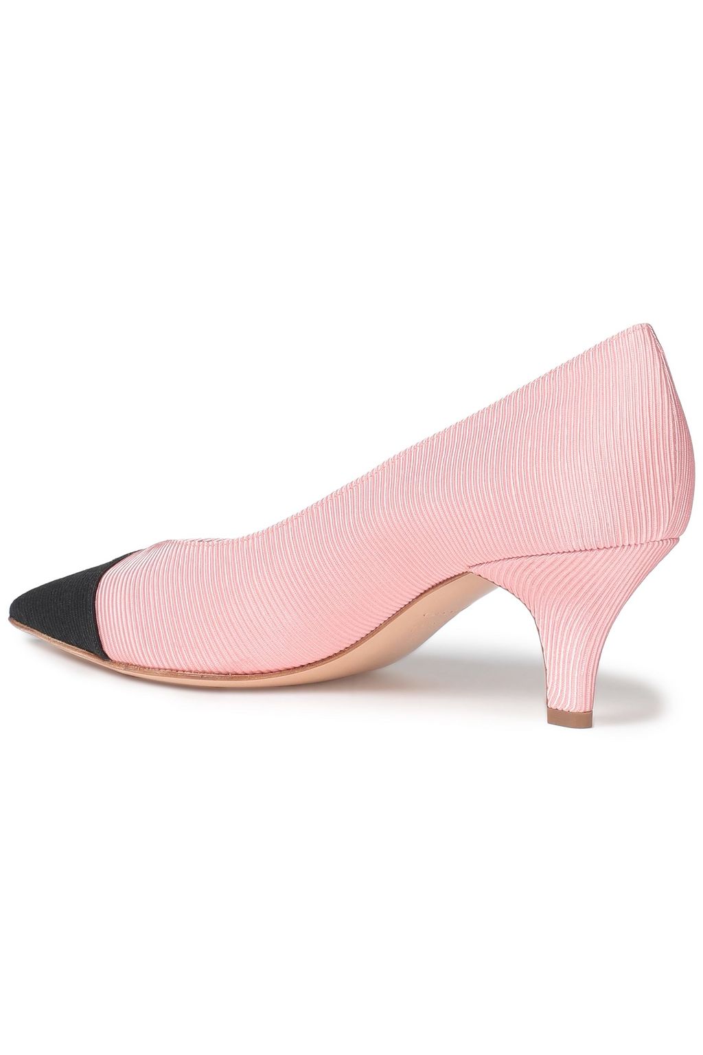 CASADEI Two-tone ribbed satin pumps
