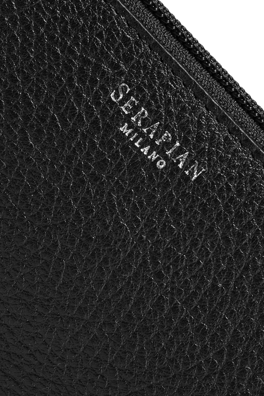 SERAPIAN Pebbled-leather pouch
