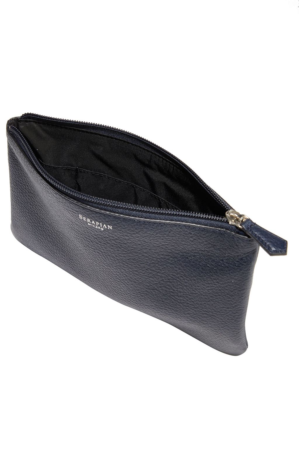SERAPIAN Pebbled-leather pouch