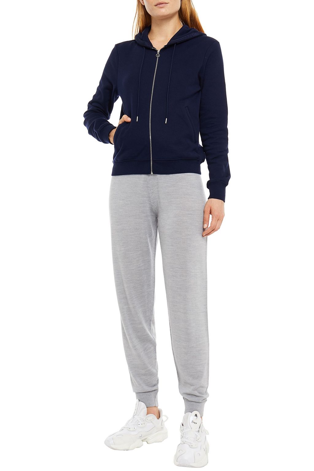 NINETY PERCENT Mélange merino wool-blend track pants