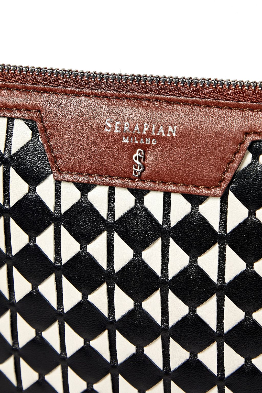 SERAPIAN Mosaico leather pouch