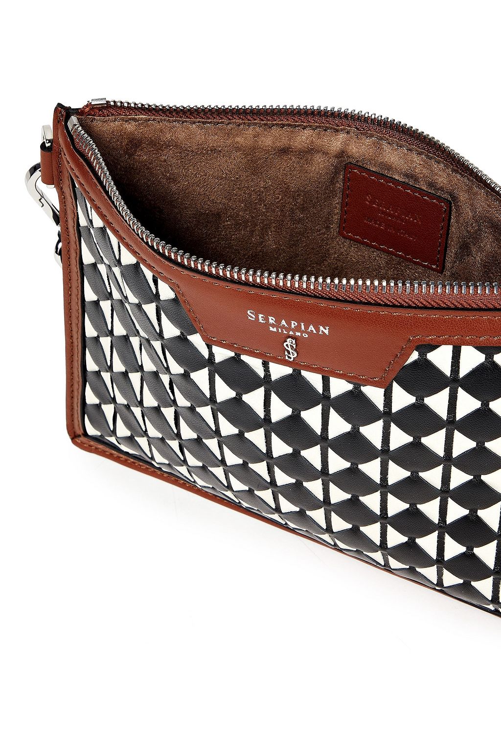SERAPIAN Mosaico leather pouch