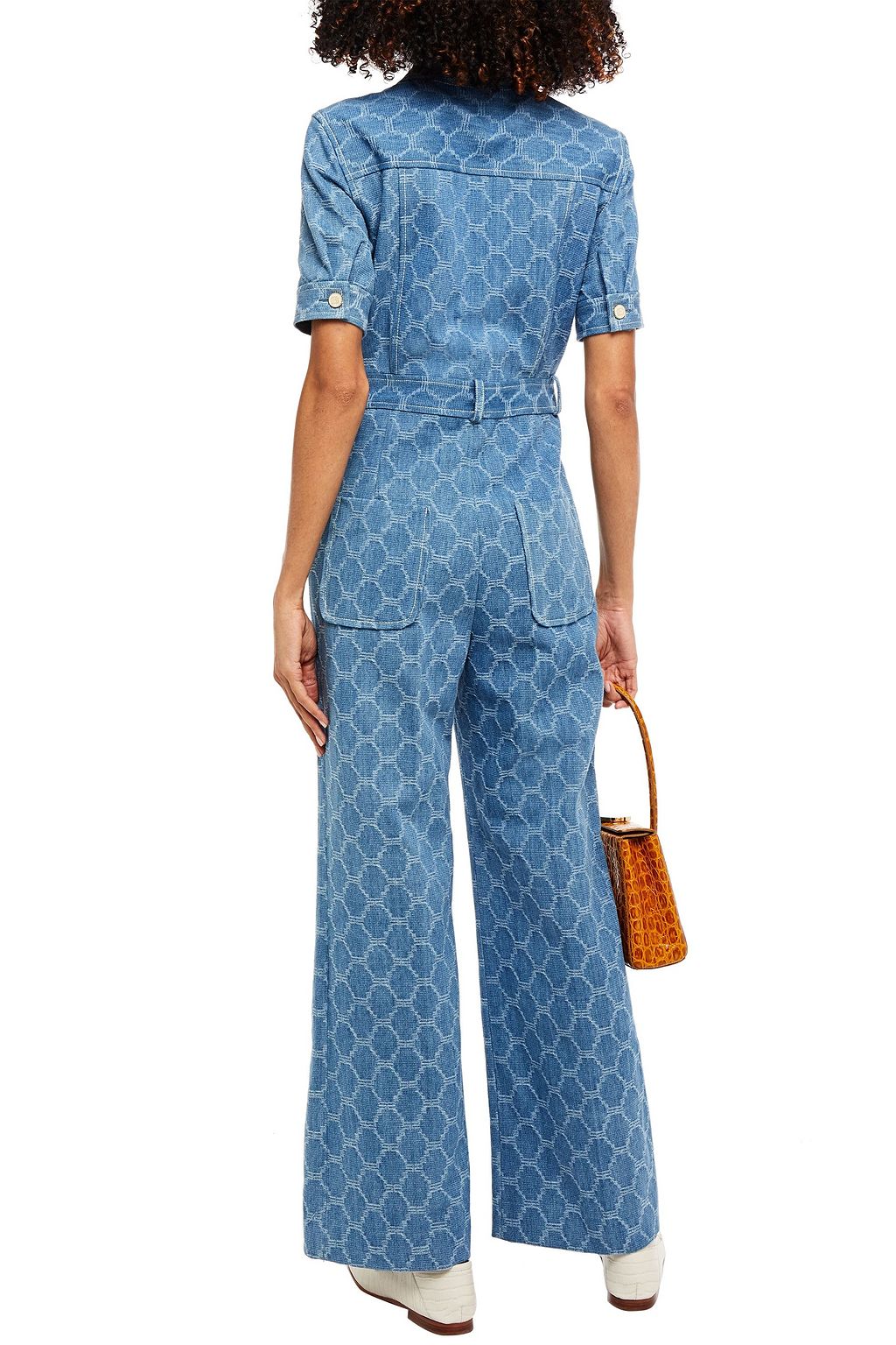 SANDRO Kally Jumpsuit mit weitem Bein aus Denim