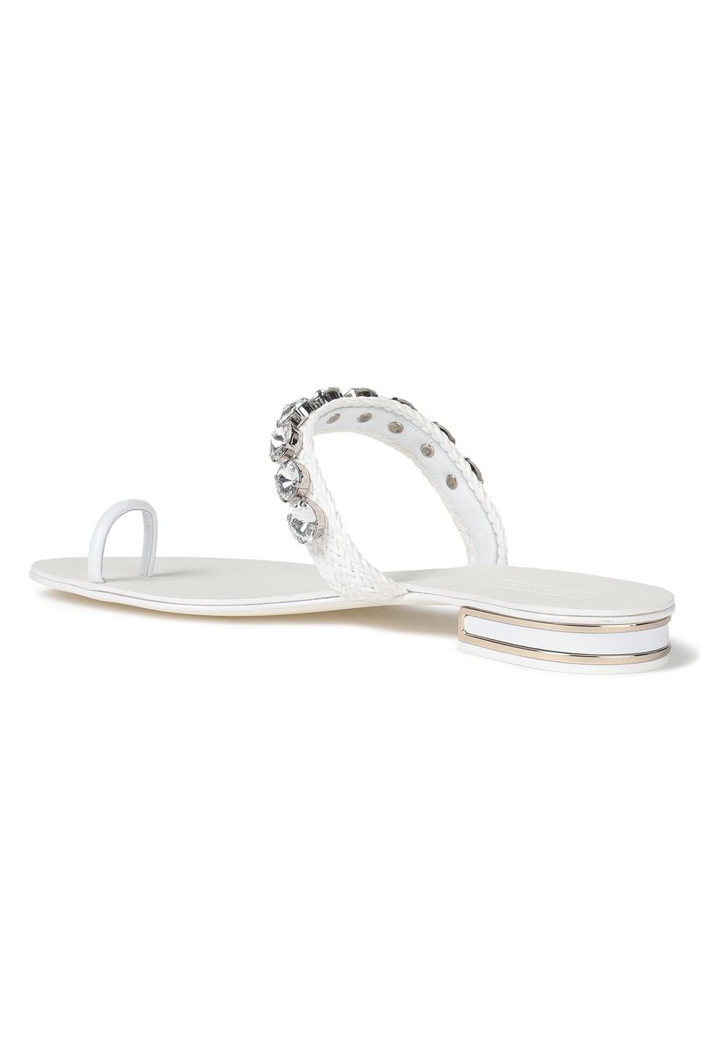 CASADEI Crystal-embellished leather sandals