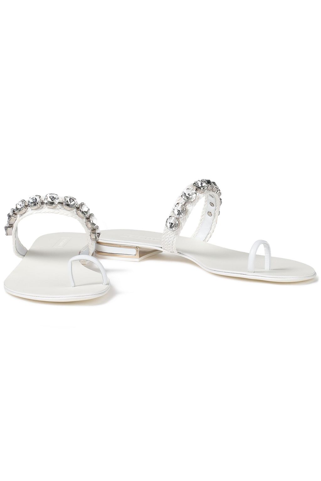 CASADEI Crystal-embellished leather sandals