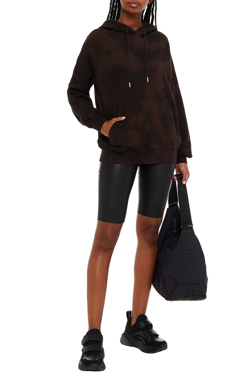 NINETY PERCENT Tie-dyed organic French cotton-terry hoodie