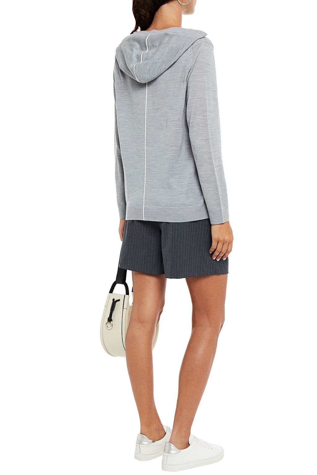 NINETY PERCENT Mélange organic merino wool-blend hoodie