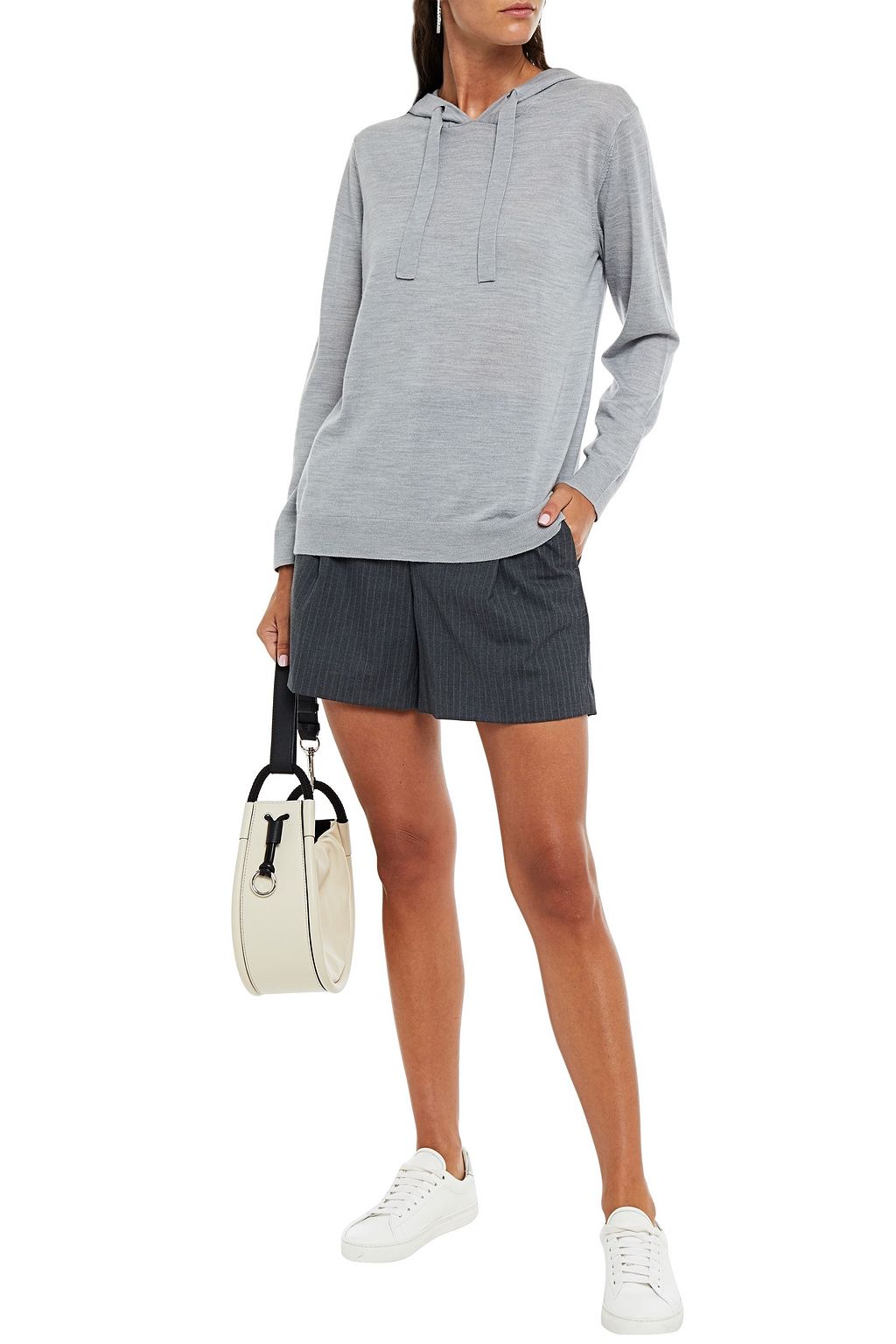 NINETY PERCENT Mélange organic merino wool-blend hoodie