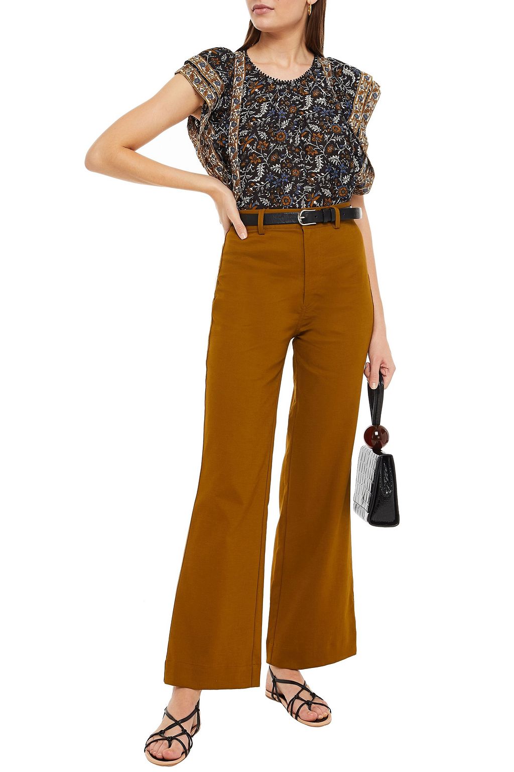 SEA Cotton-twill wide-leg pants
