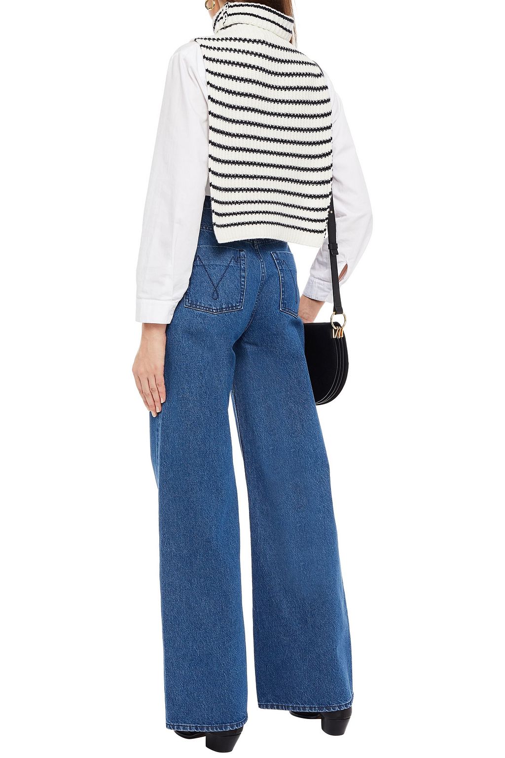 SANDRO + Clara Luciani high-rise wide-leg jeans
