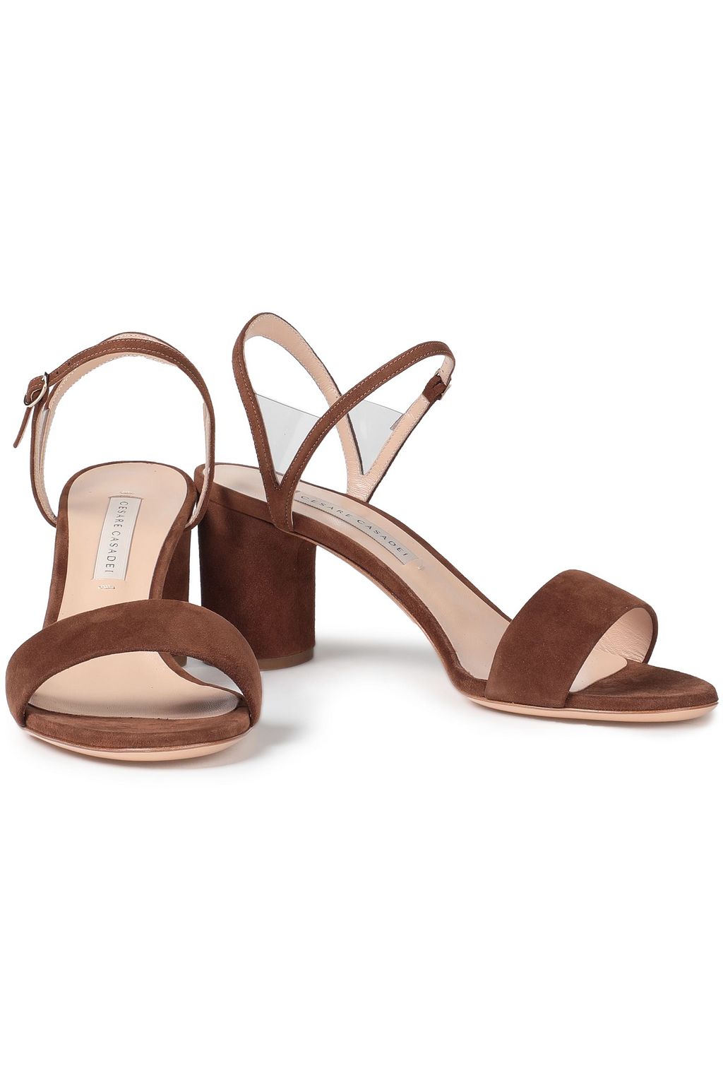 CASADEI PVC-trimmed suede sandals
