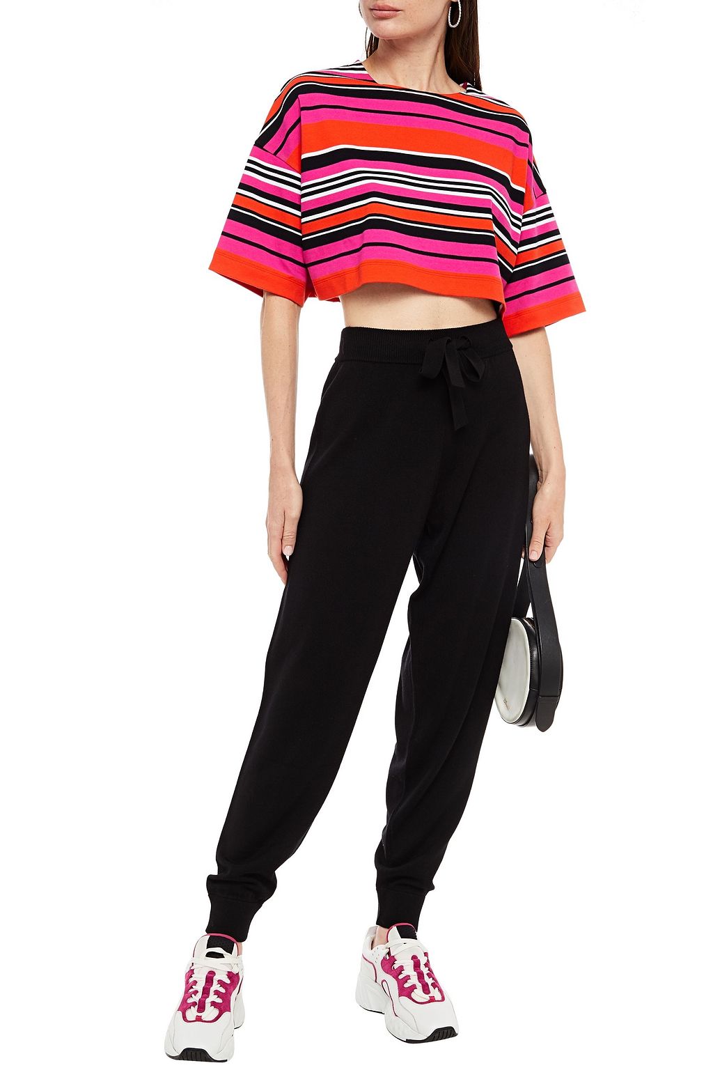 NINETY PERCENT Mélange merino wool-blend track pants