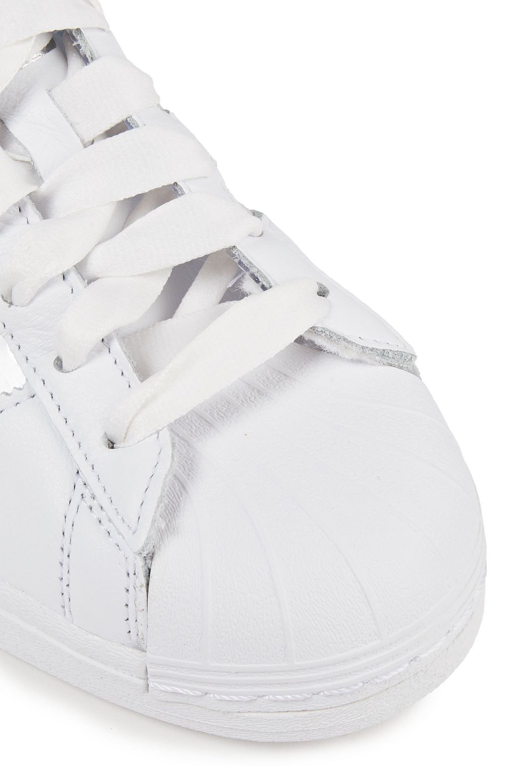 ADIDAS ORIGINALS PVC-trimmed perforated printed canvas and leather sneakers