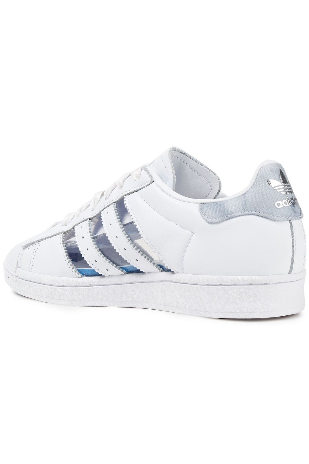 ADIDAS ORIGINALS PVC-trimmed perforated printed canvas and leather sneakers