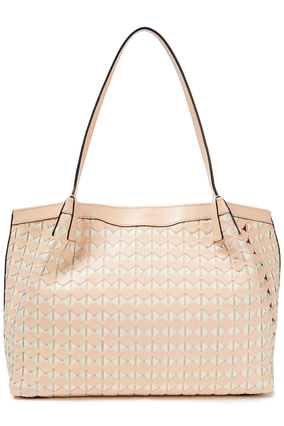 Serapian Woman Secret Small Mosaico Leather Tote Blush Size --