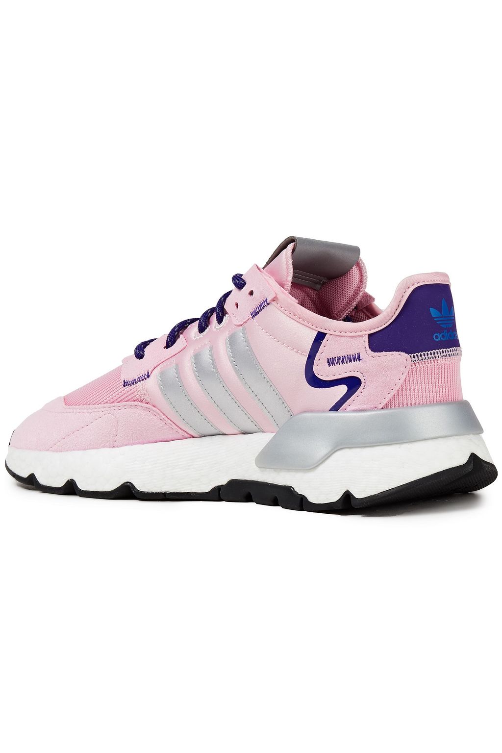 ADIDAS ORIGINALS Metallic printed faux suede and mesh sneakers