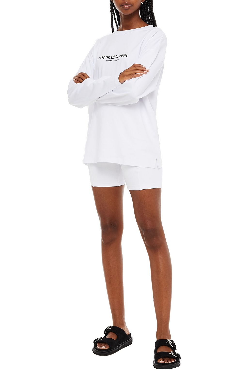 NINETY PERCENT Printed organic cotton-jersey top