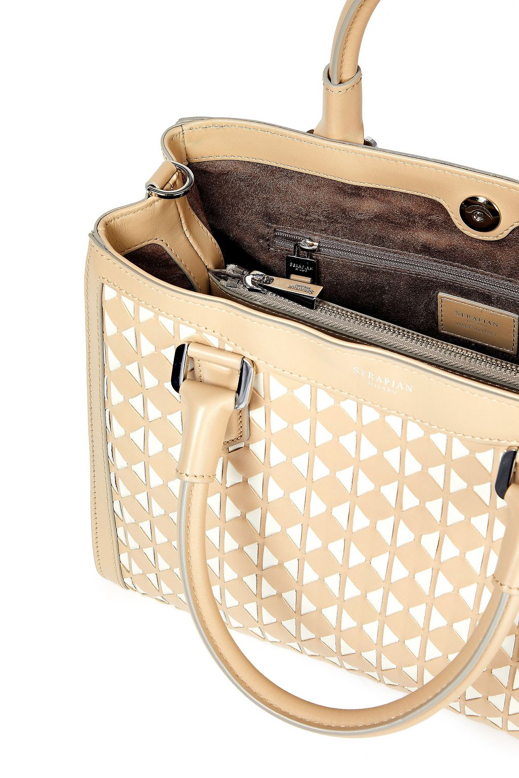 SERAPIAN Mosaico leather tote