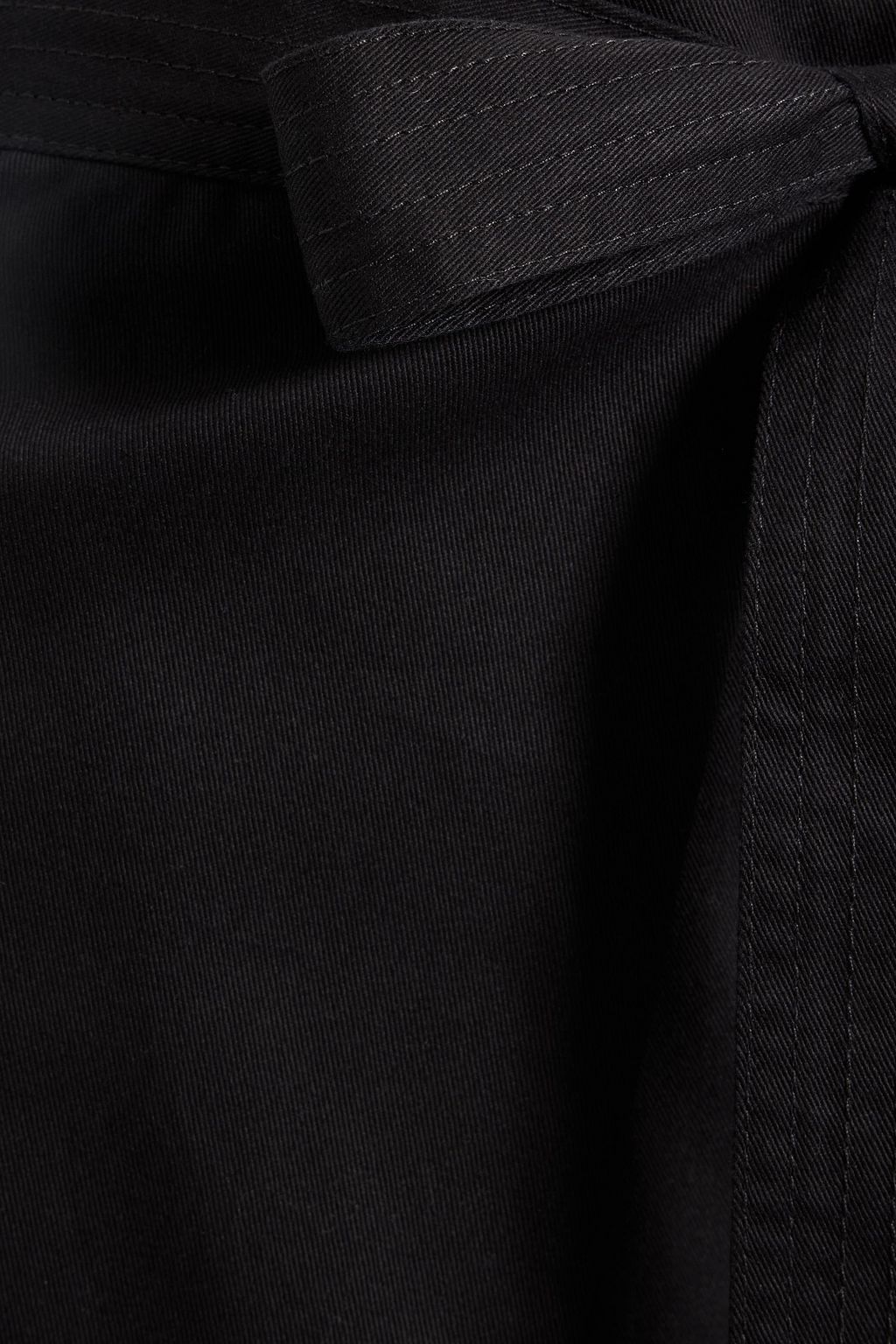 ROSETTA GETTY Layered cotton-twill wide-leg pants