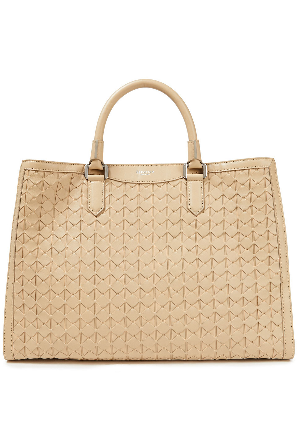 Serapian Woman Lorelei Mosaico Leather Tote Beige Size --