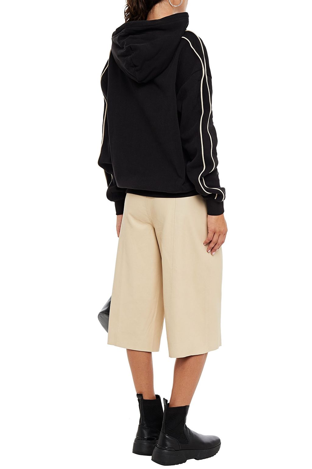 NINETY PERCENT Striped organic cotton-fleece hoodie