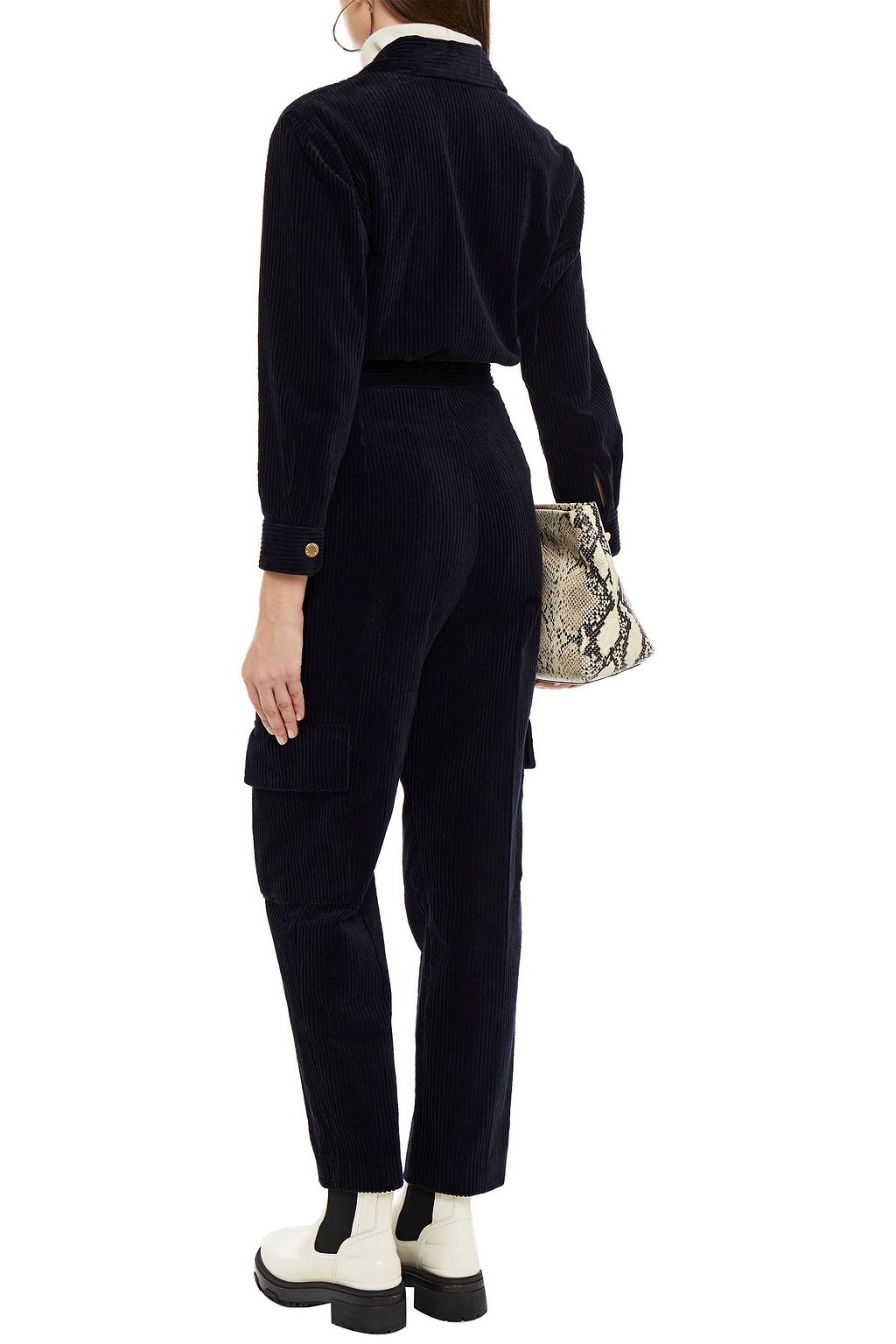 SANDRO Zemy plissierter Jumpsuit aus Baumwollcord