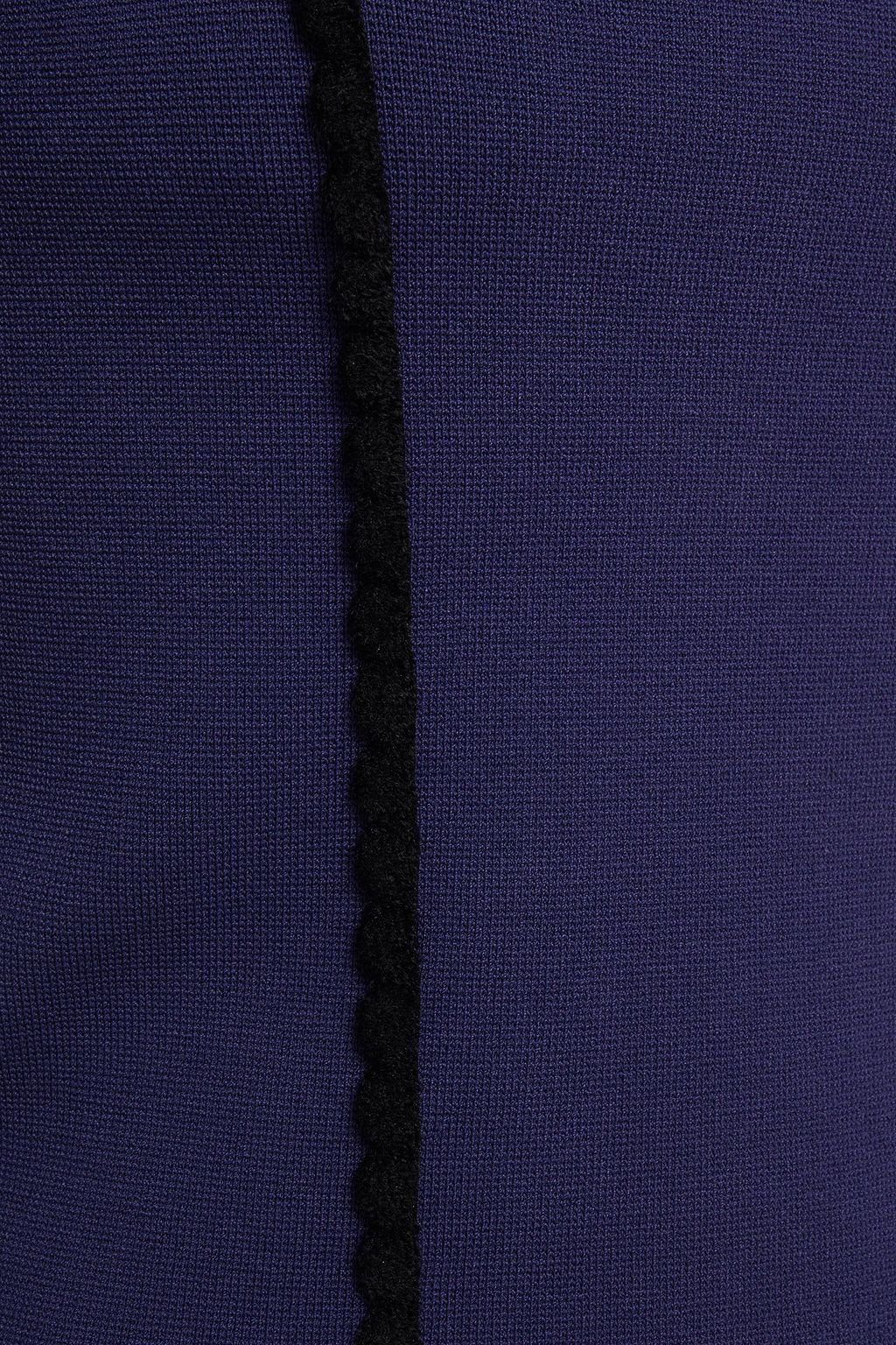 SANDRO Velvet-trimmed ponte top