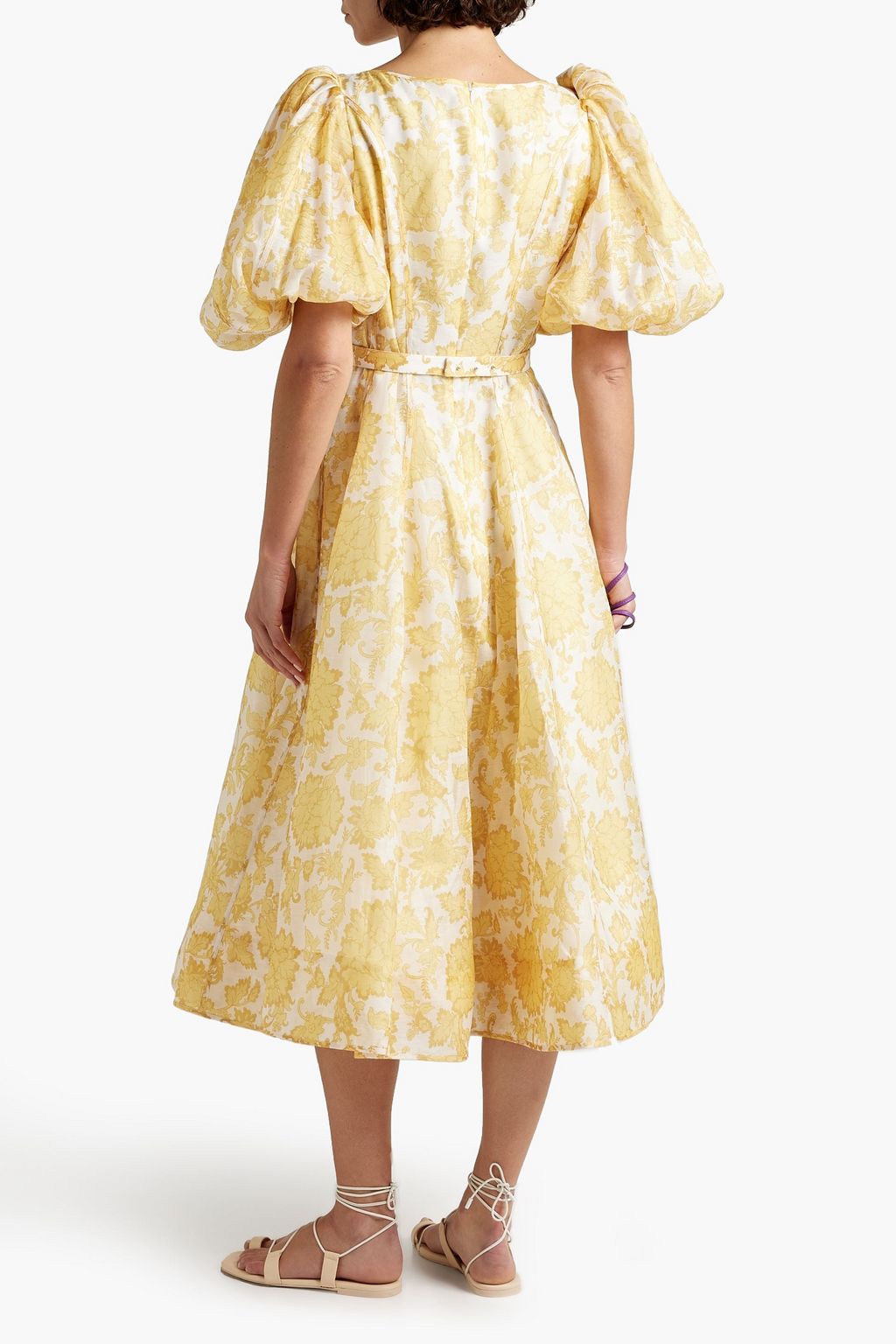 Zimmermann Floral Print Linen And Silk Blend Midi Dress Sale Up To 70 Off The Outnet