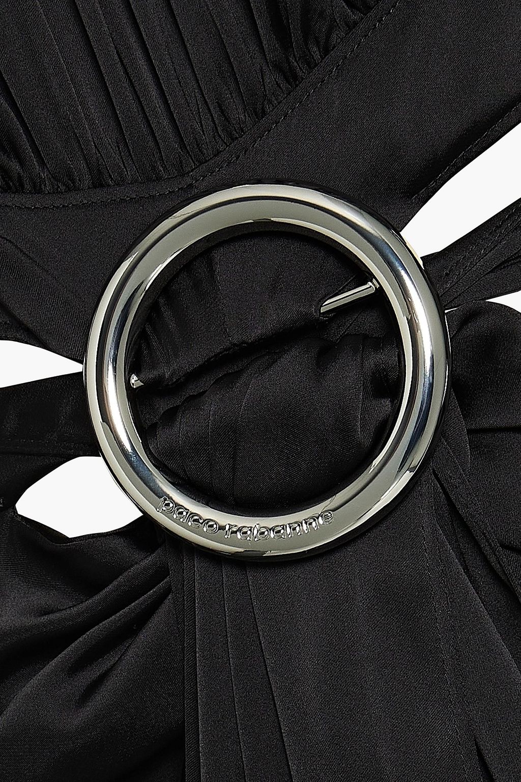 RABANNE Cutout gathered satin midi dress