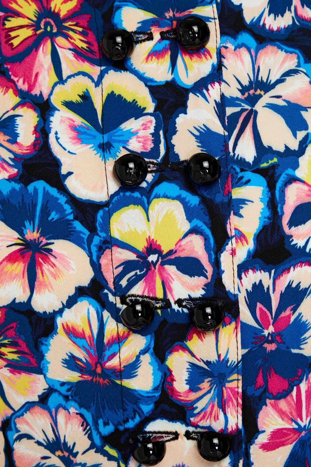RABANNE Cropped floral-print crepe top