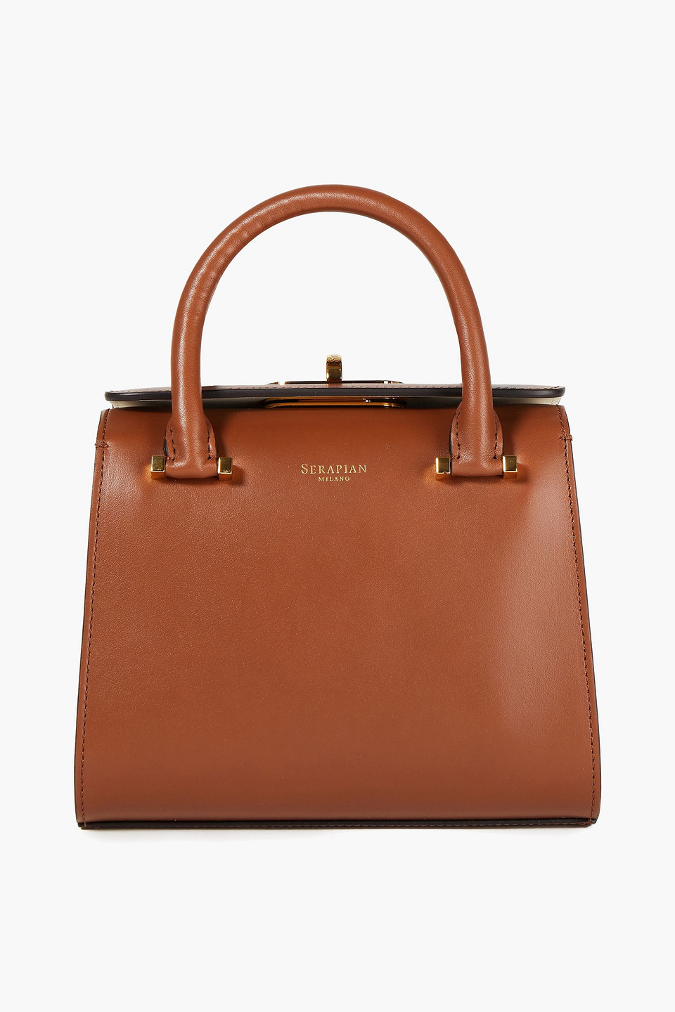 Serapian Woman Villa Mini Two-tone Leather Tote Brown Size --