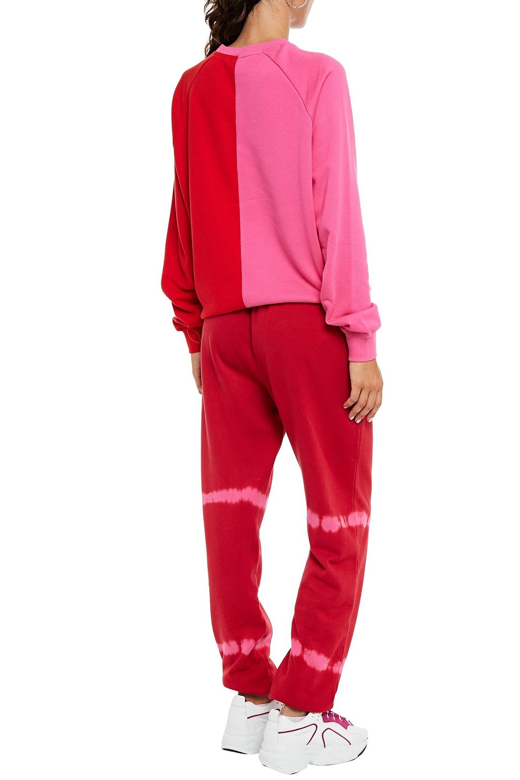 NINETY PERCENT Tie-dyed French cotton-terry track pants