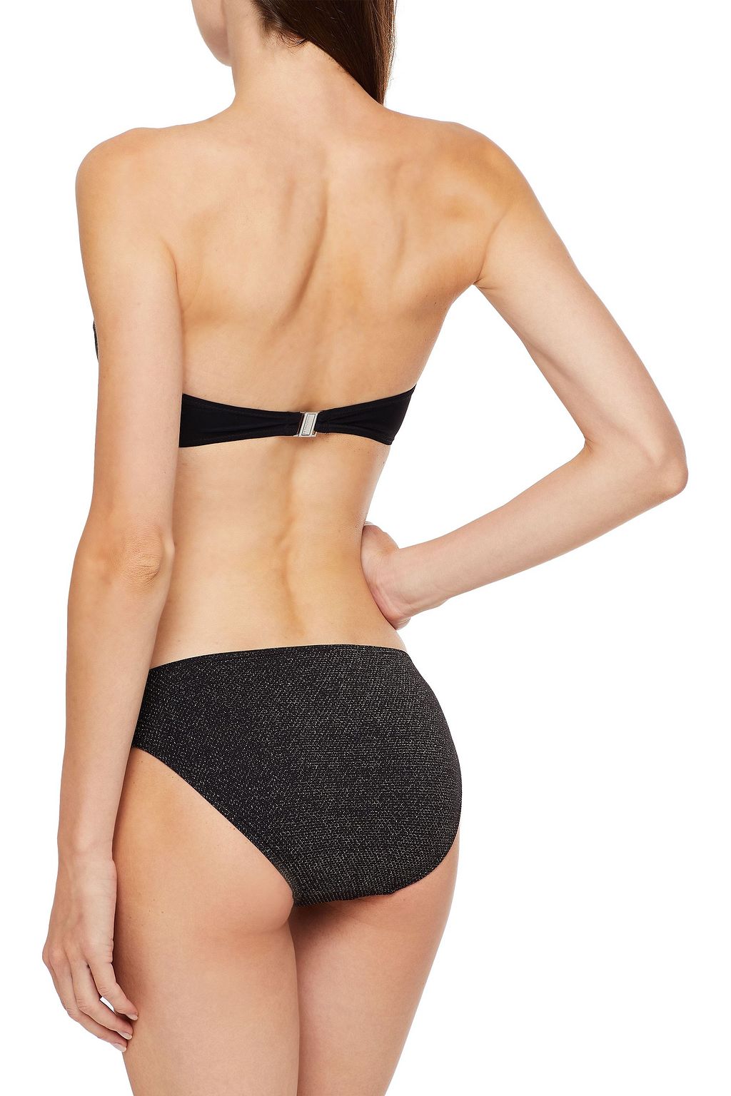 SEAFOLLY Gathered metallic low-rise bikini briefs
