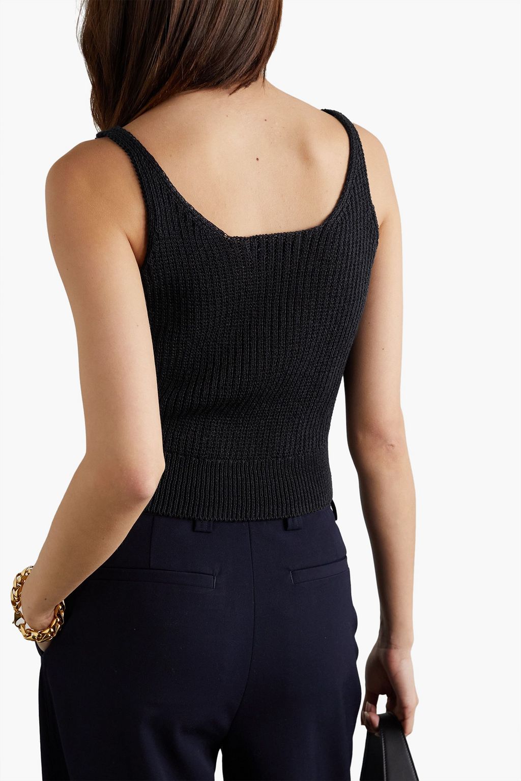 LE 17 SEPTEMBRE Ribbed linen-blend tank