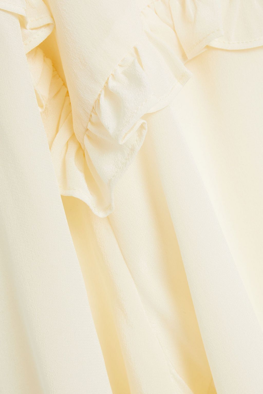 SEA Sabrina ruffle-trimmed silk crepe de chine blouse