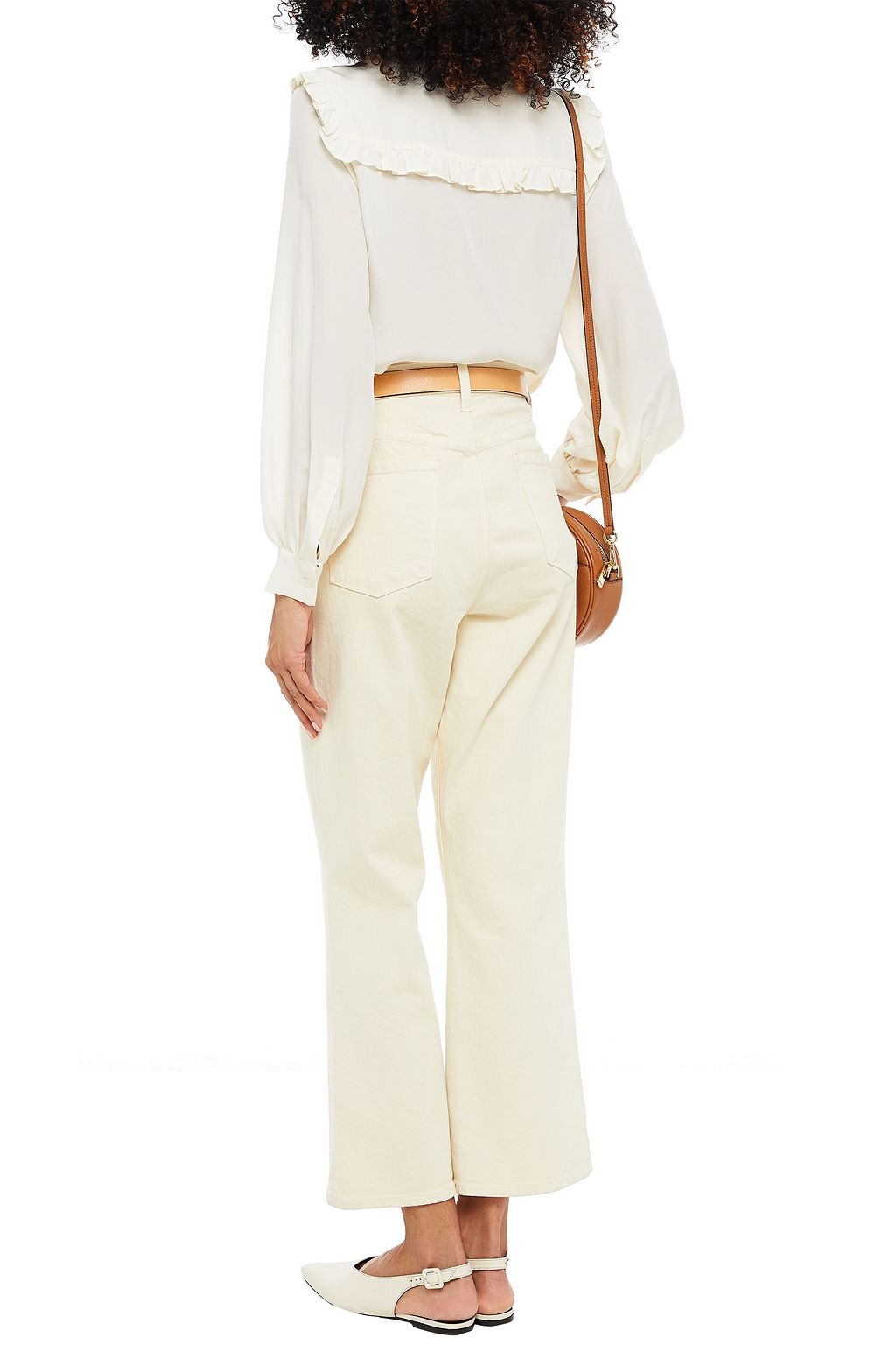 SEA Sabrina ruffle-trimmed silk crepe de chine blouse