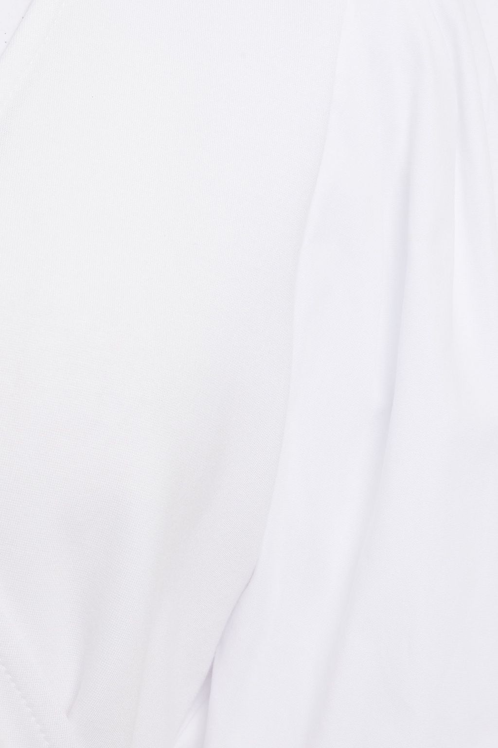 GESTUZ Paneled cotton-poplin and jersey wrap top