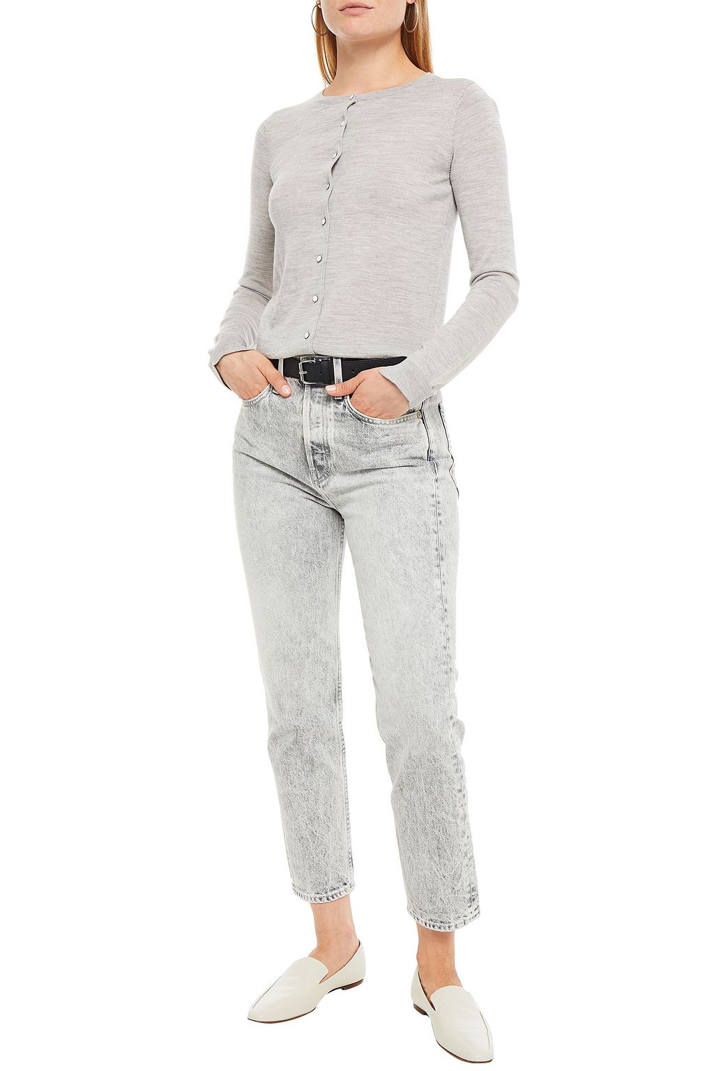 GESTUZ Mélange wool cardigan